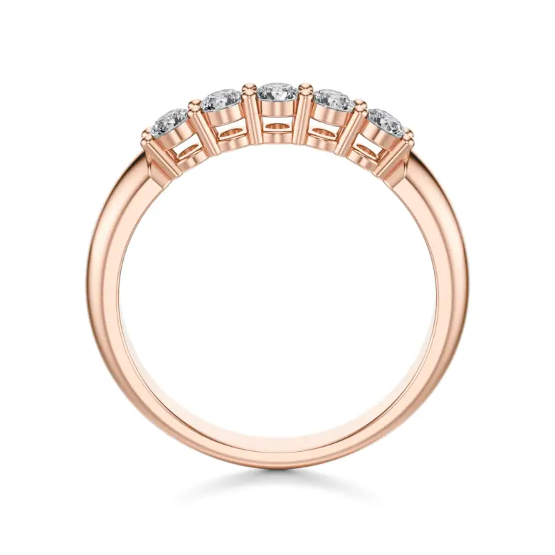 Pierścionek z szyną z diamentów różowe złoto SBP_012